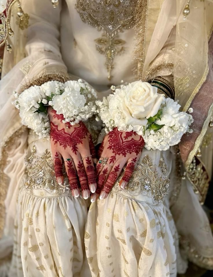 White hand corsage