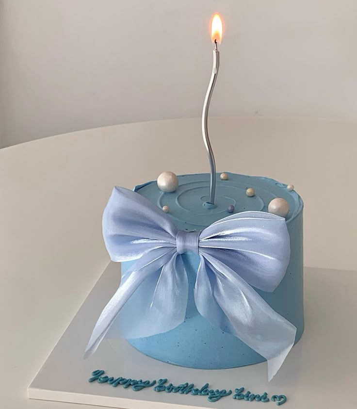 Elegant Blue Birthday Cake