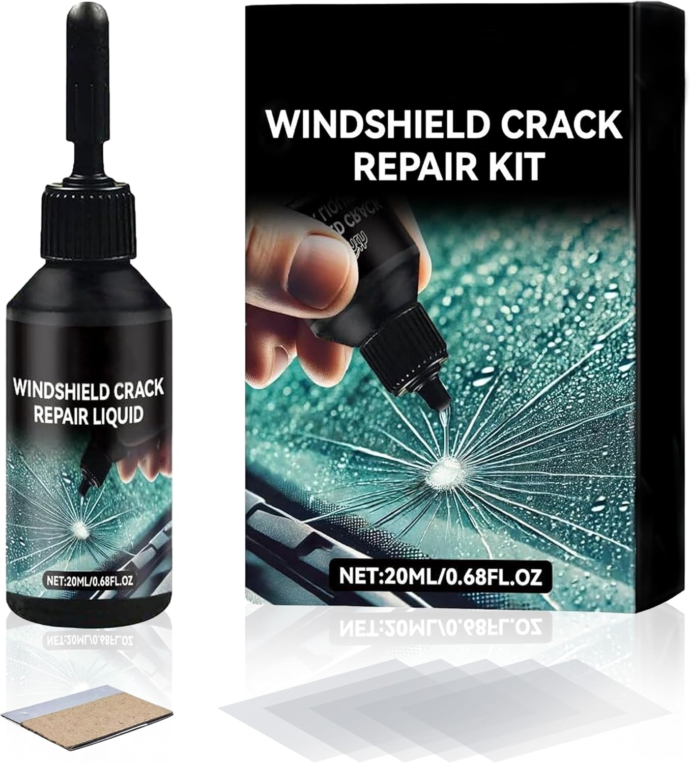 Cracked Windshield Repair Kit for Chips and Cracks, Car Windshield Crack Repair Kit, Glass Repair Liquid for Cracks, Rock Chip Repair Kit Windshield, Windshield Chip Repair Kit.