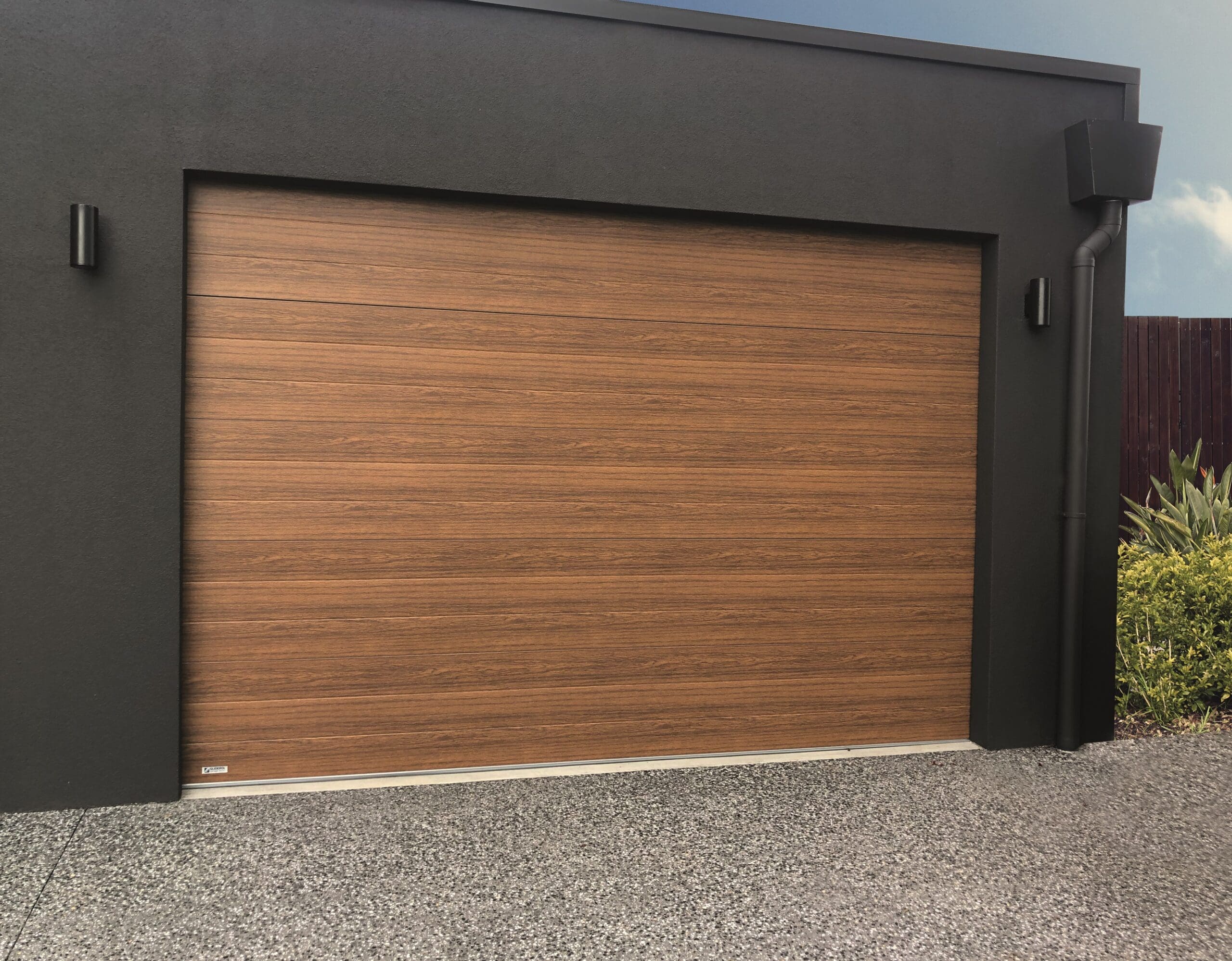 Modern Wood Look Garage Door