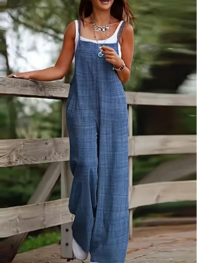 Women's Wide-Leg Denim Jumpsuit