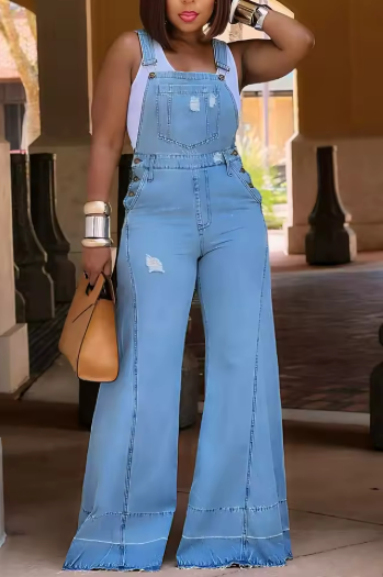 Women's Wide-Leg Denim Overalls