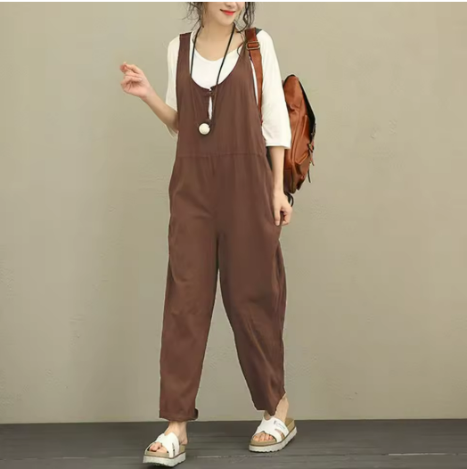 Casual Brown Jumpsuit