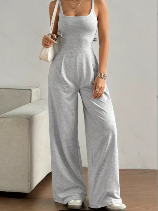 Women's Grey Sleeveless Jumpsuit
