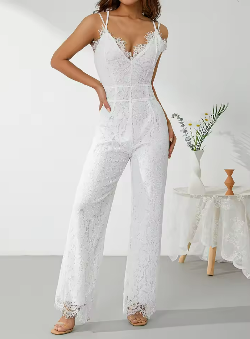 Elegant White Lace Jumpsuit