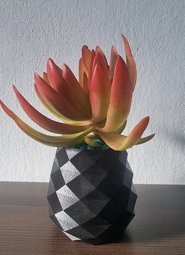 Elegante maceta geométrica
