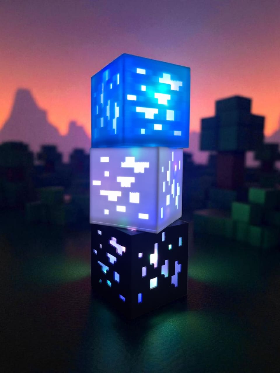 Lámpara decorativa Minecraft 3D