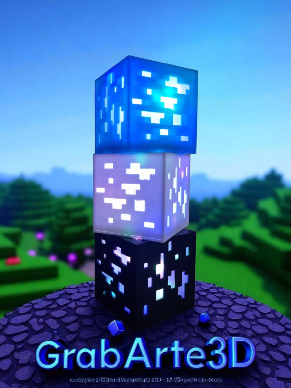 Lámpara decorativa Minecraft 3D