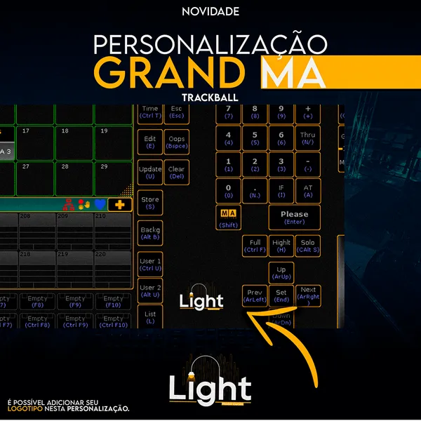 Personalização Trackball GrandMA 2