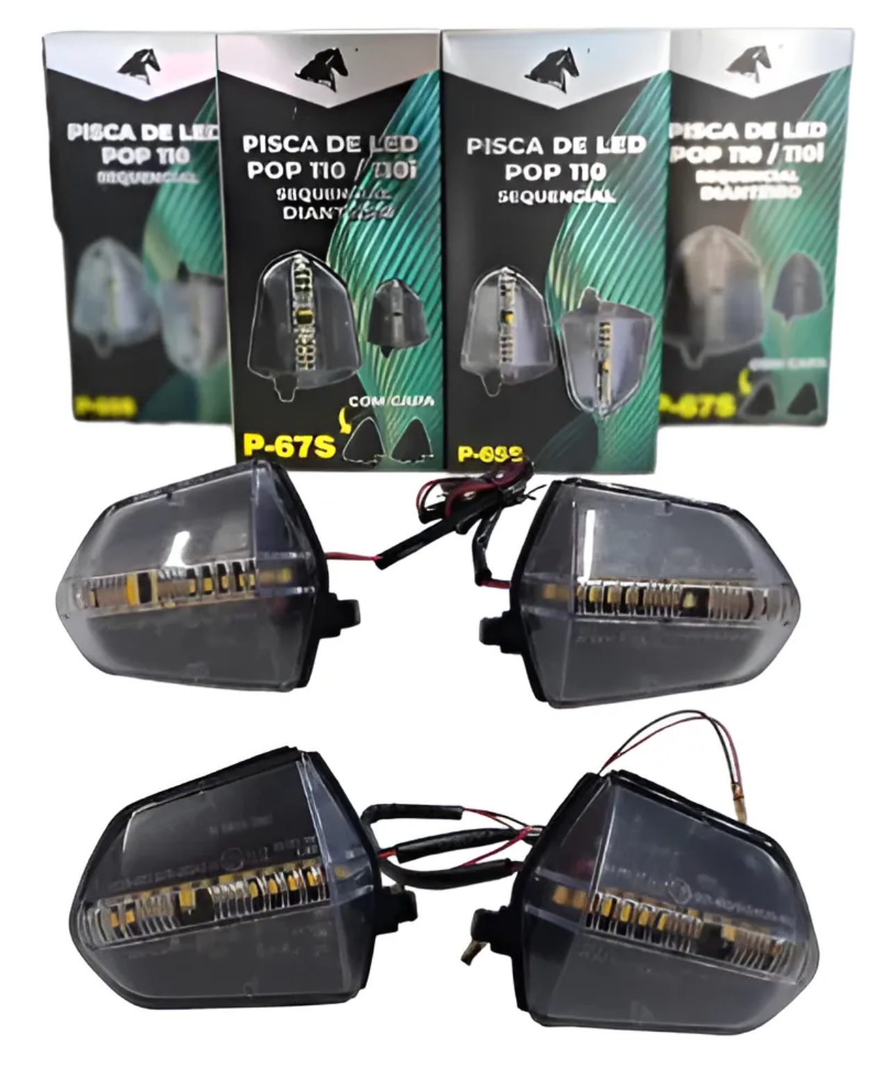 04 Piscas sequenciais para moto Honda POP