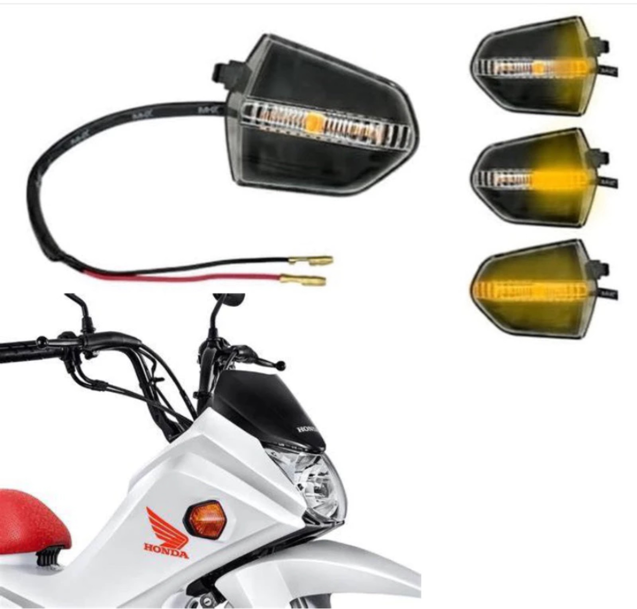 04 Piscas sequenciais para moto Honda POP