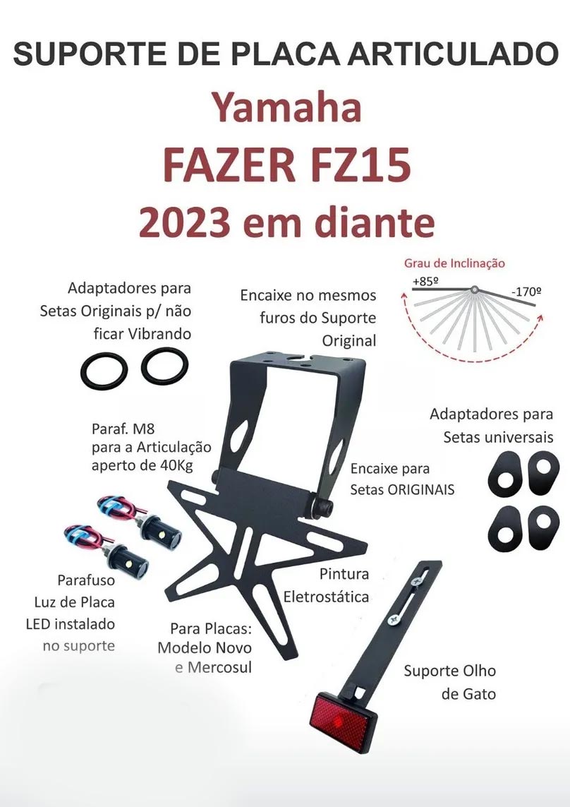 Suporte de Placa articulado para FZ15