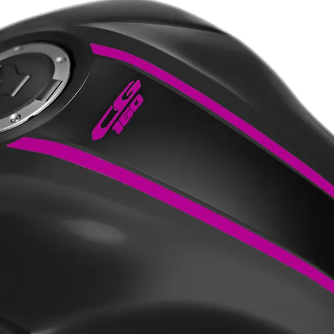 Gravatinha Honda CG rosa e preto fosco