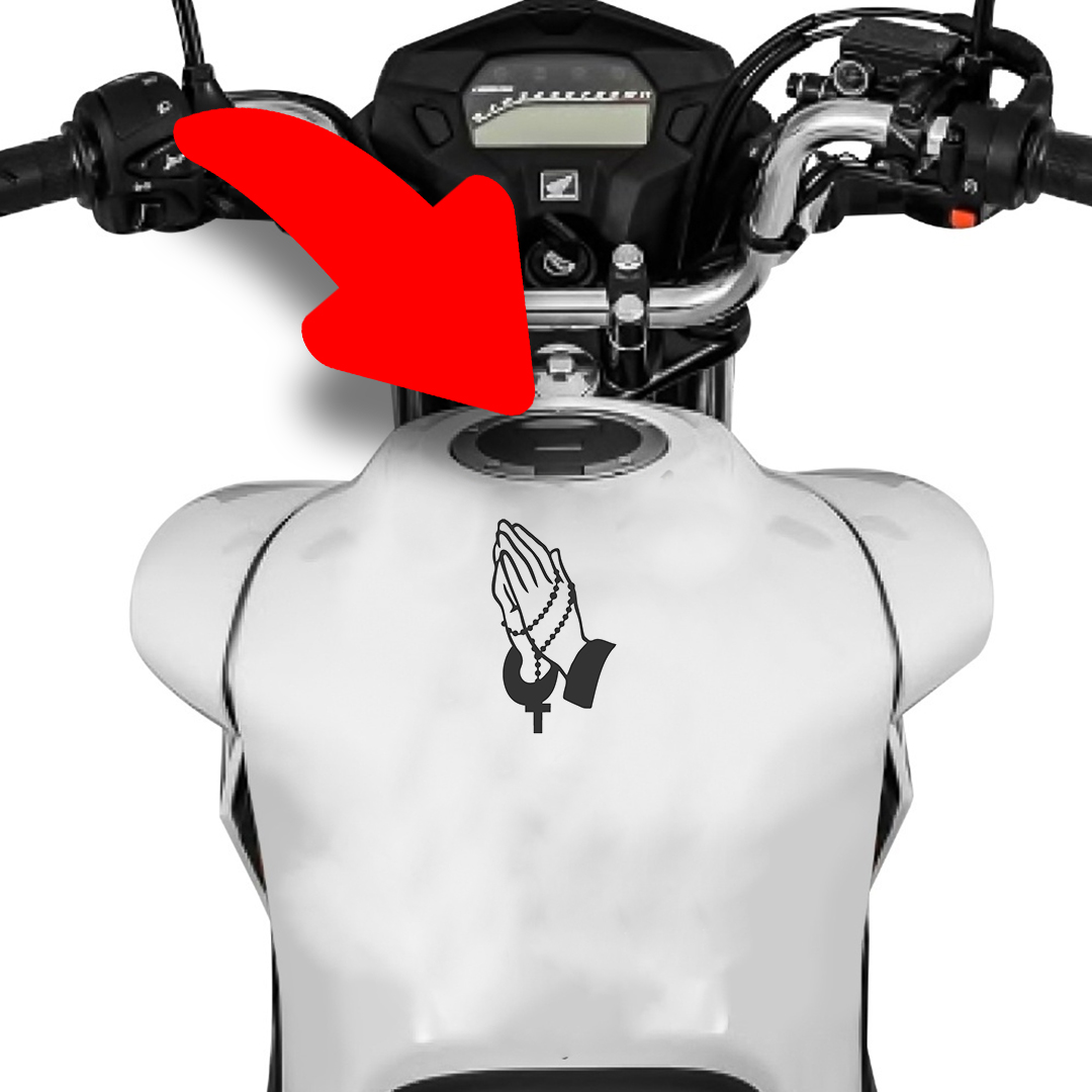 Adesivo Mãos Rezando com Rosário