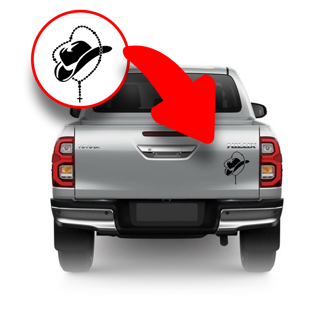 Adesivo Chapéu Country com Terço