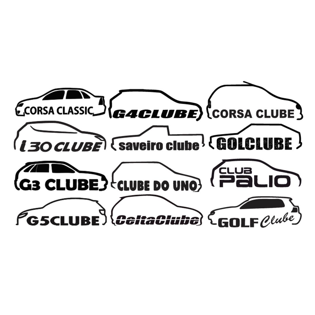 Adesivos Clubes de Carros, corsa, celta, gol g4, gol g3, gol quadrado, palio, golf, fiat uno