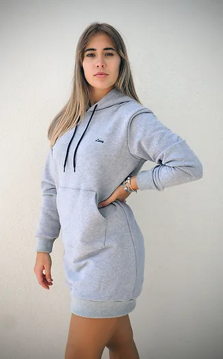 Hooded Dress - Gray