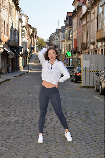Crossed Belt Legging - Gray