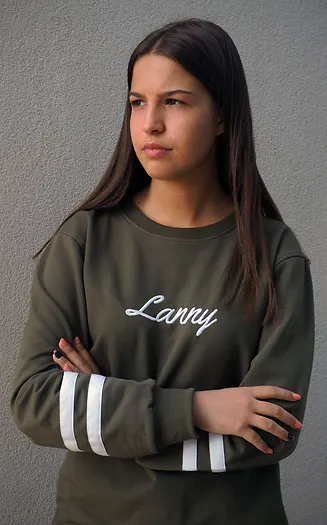 Sweatshirt with two stripes on the sleeve - Dark Green