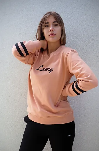 Sweatshirt with two stripes on the sleeve - Orange