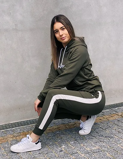 Striped Pants Dark Green