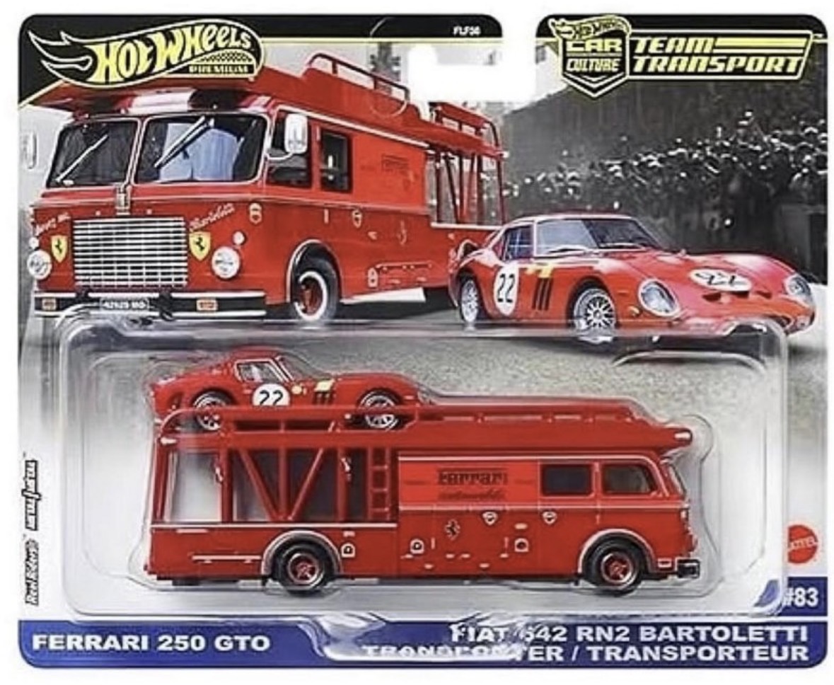 Hot Wheels Ferrari 250 GTO & Fiat 642 RN2 Bartoletti Transporter