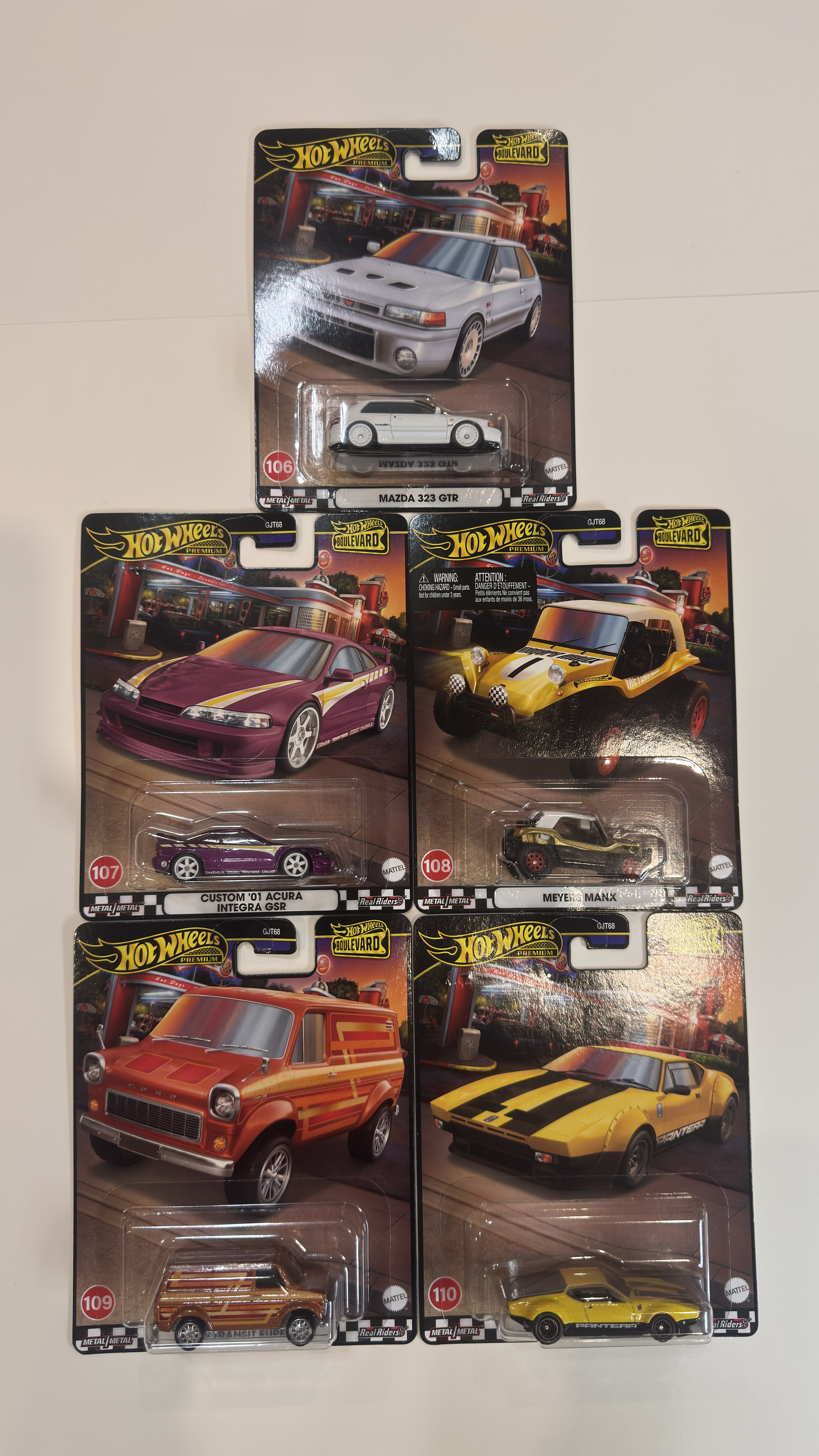Hot Wheels Boulevard from 106 to 110 Five Car Set