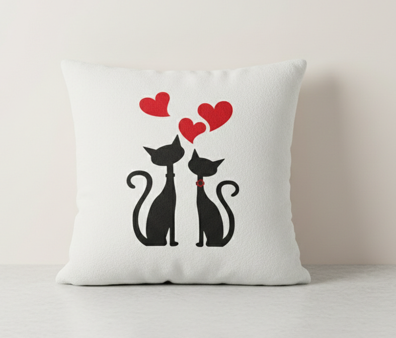 Dekoratyvinė pagalvėlė su katėmis