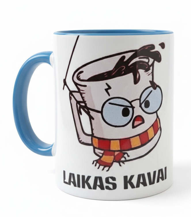 Puodelis su užrašu „Laikas kavai“