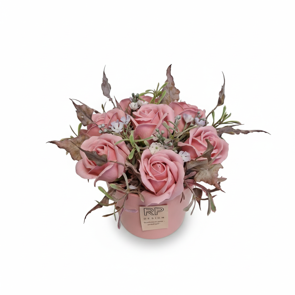 Muilo rožių kompozicija keramikiniame vazone