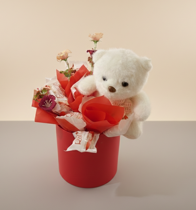 Meškiukas su saldainiais