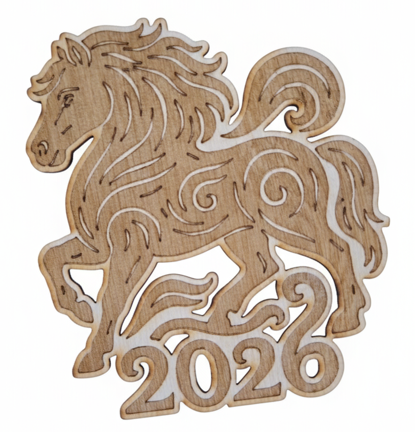 Medinis 2026 metų magnetukas