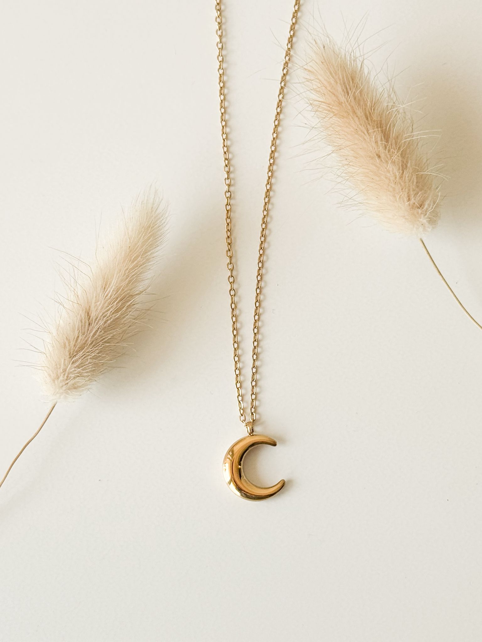 Gold Crescent Moon Necklace