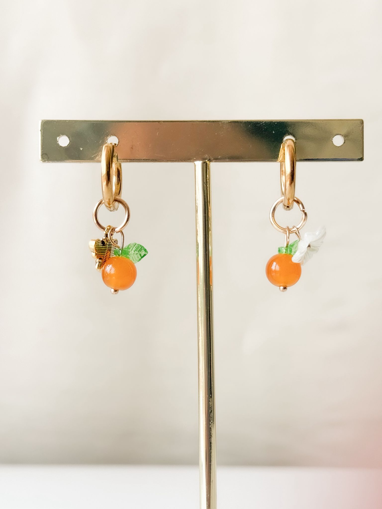 Tangerine Whimsy Hoops