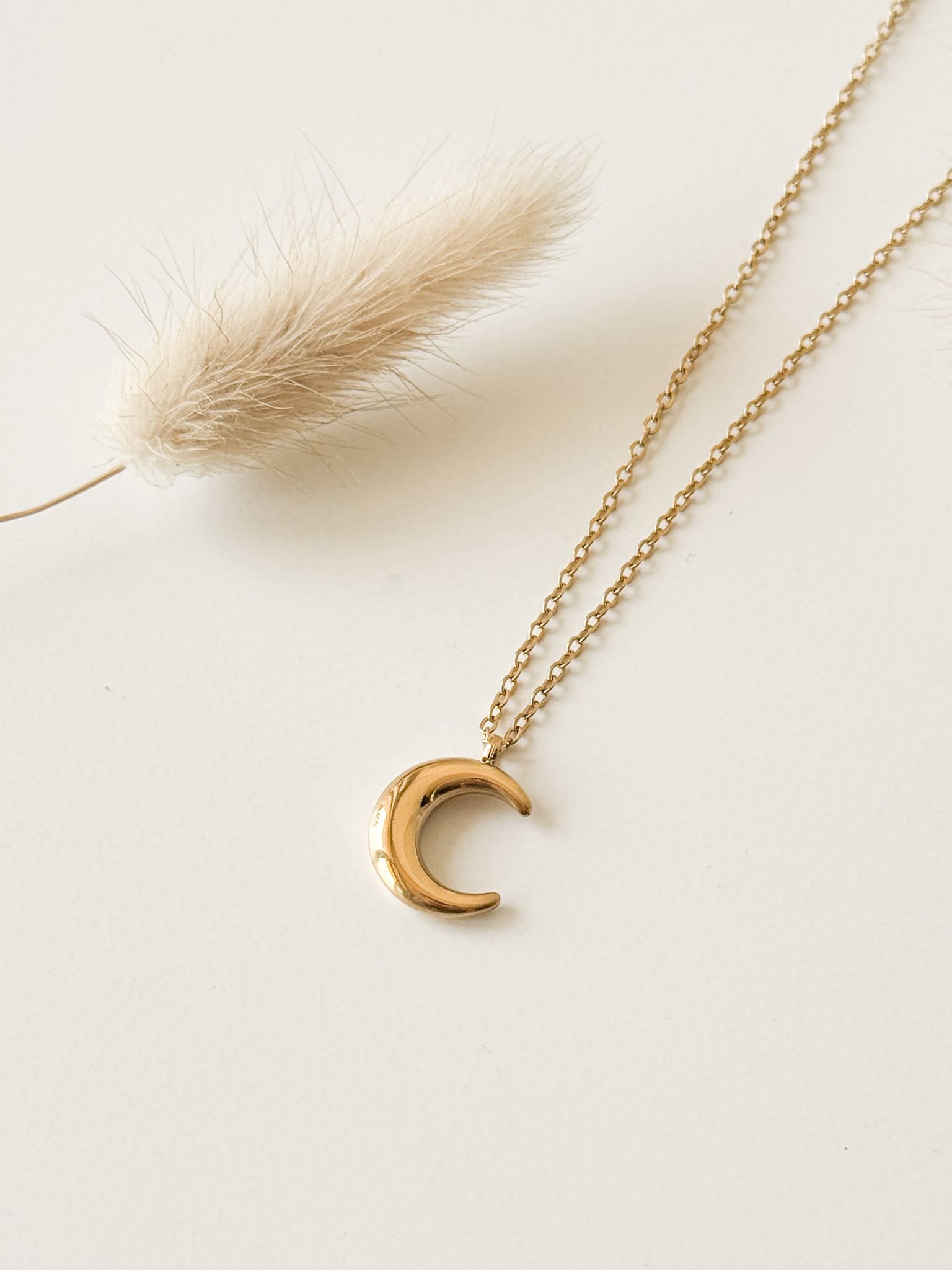 Gold Crescent Moon Necklace