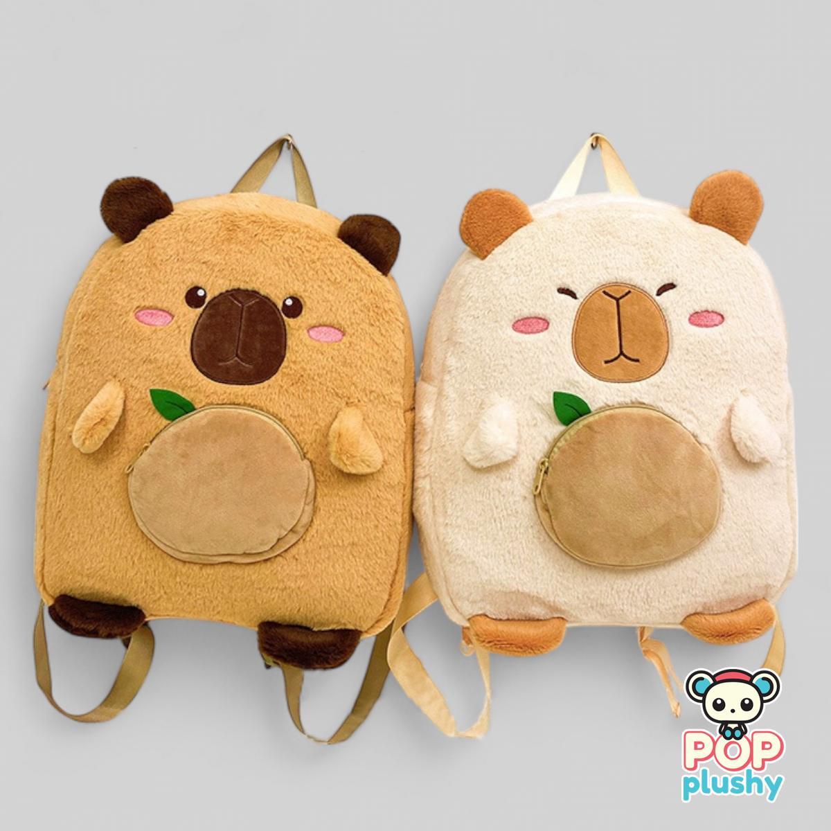 Capybara Leaf Plush Backpack