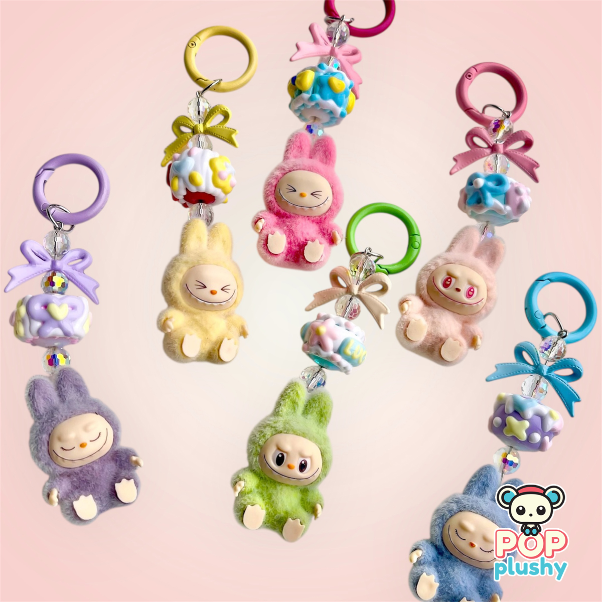 Labubu Fuzzy Charm Keychain