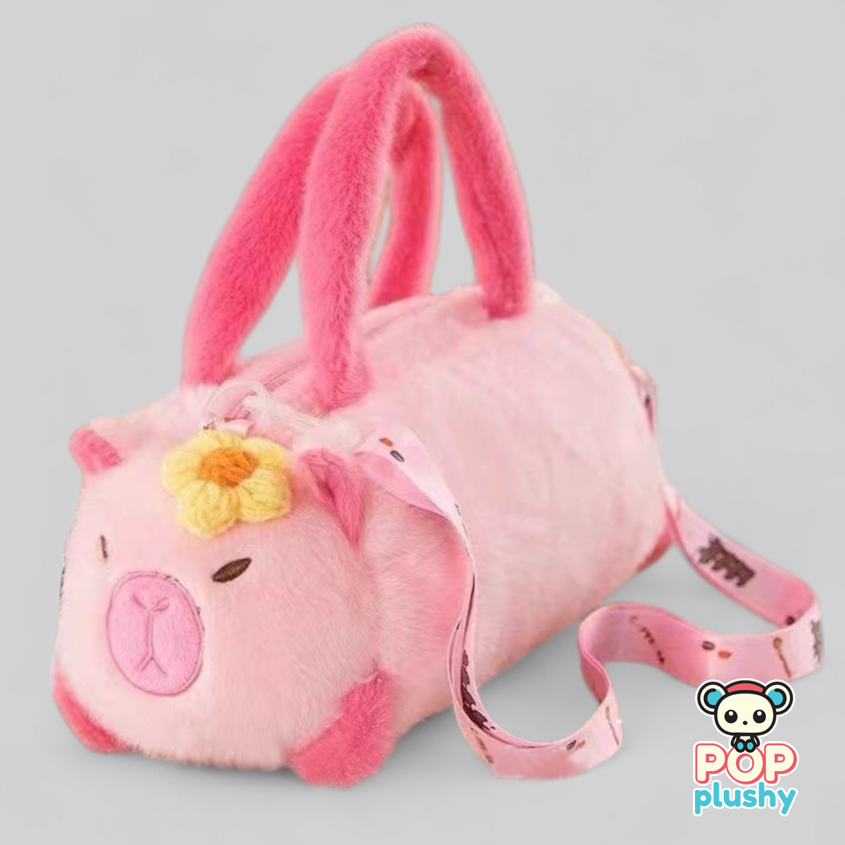 Capybara Mini Duffle Plush Bag