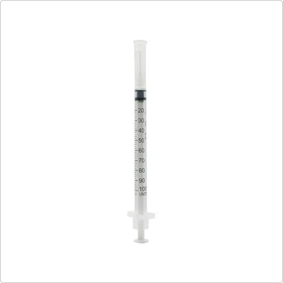 10 syringe swab kit - Acufine 30g x 1/2″ (0.33mm x 12mm) U-100 Individually wrapped 10 White Syringes plus 10 sterile swabs kit