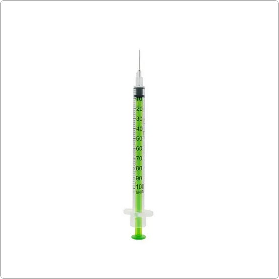 10 Syringe swab kit - Acufine 30g x 1/2″ (0.33mm x 12mm)  U-100 Green 10 individually wrapped syringes plus 10 sterile swabs kit  