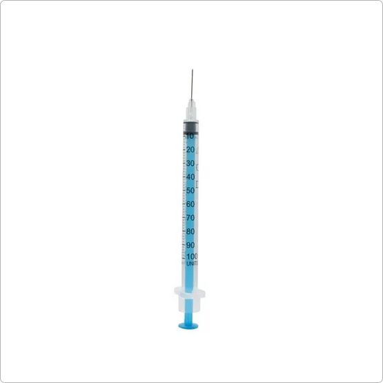 10 Syringe swab kit - Acufine 30g x 1/2″ (0.33mm x 12mm) U-100 Blue 10 Syringe Individually wrapped plus 10 sterile swabs kit