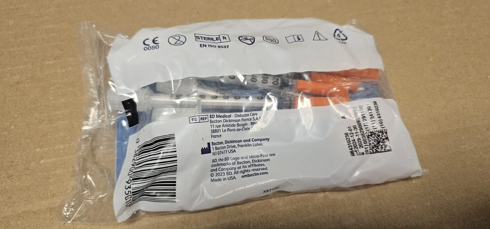 10 Syringe swab kit - BD Micro Fine 10 Syringe 30G 8mm 1ml 10 Syringes plus 10 sterile swabs kit