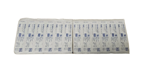 20 Syringe swab kit - Unifine Luer Slip Central Tip 1ml Syringes 20 syringes plus 20 sterile swabs