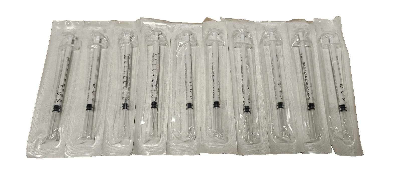 20 Syringe swab kit - Acufine 30g x 1/2″ (0.33mm x 12mm) U-100 Individually wrapped 20 White Syringes plus 20 sterile swabs kit