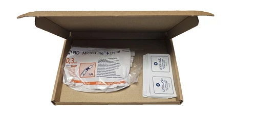 10 Syringe swab kit - BD Micro Fine Demi 30G 8mm 0.3ml 10 syringes plus 10 sterile swabs kit