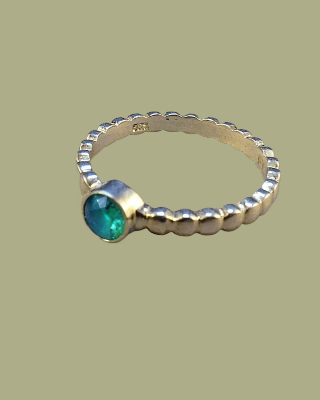 Silver Bobble Shank Ring 