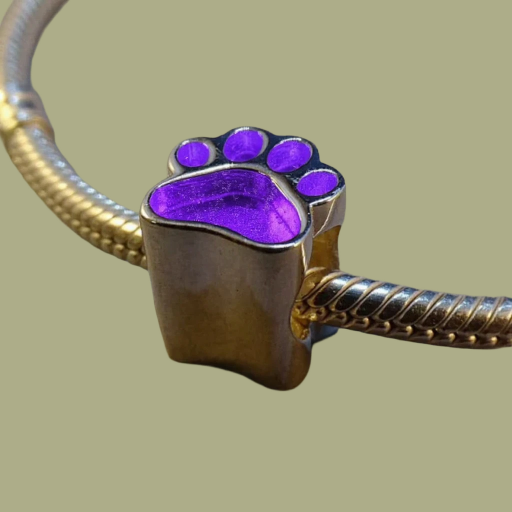 Solid Silver Dog Paw Charm for bangle