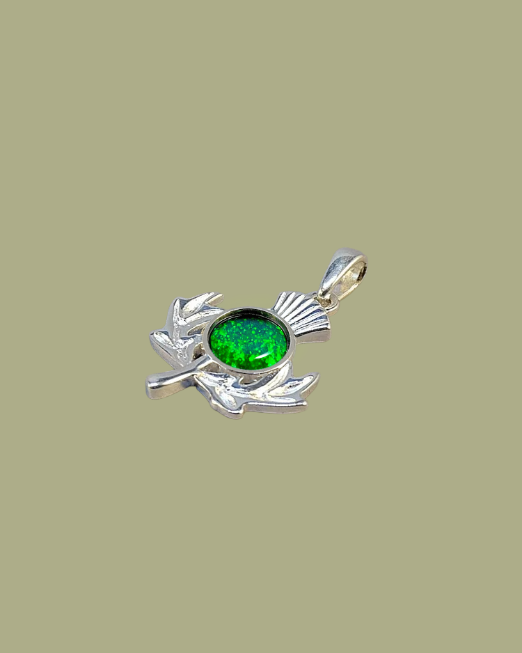 Solid Silver Thistle Pendant 