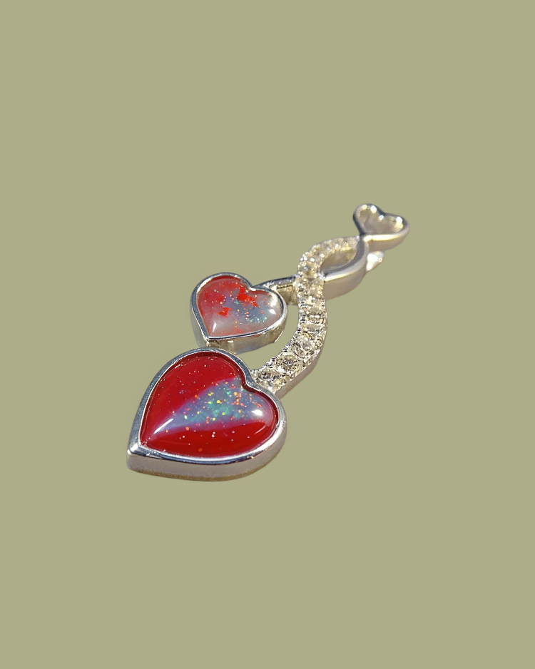Silver Entwinned Hearts with Cubic Zirconia stones