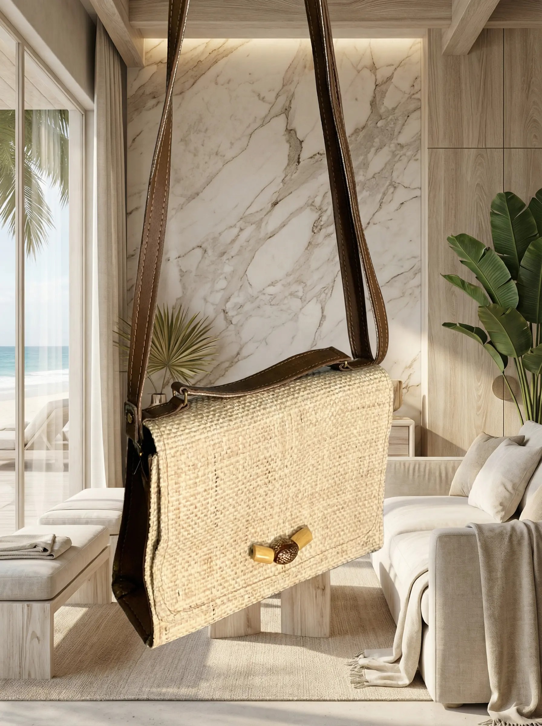 Bolsa de palha elegante